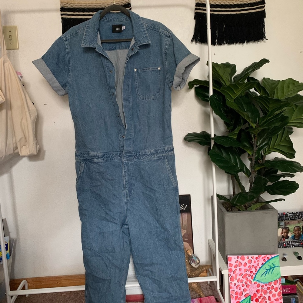 Denim boiler suit